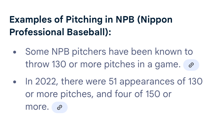 HelpingTheGame's tweet photo. @RustyTrumpet911 @johnb_sp Japanese pitchers take pride in going deep into the game. At all levels. They aren’t scared of triple digit pitch counts. We used to share their philosophy. Before all the injuries and guidelines. https://t.co/FmNsAWlZM2