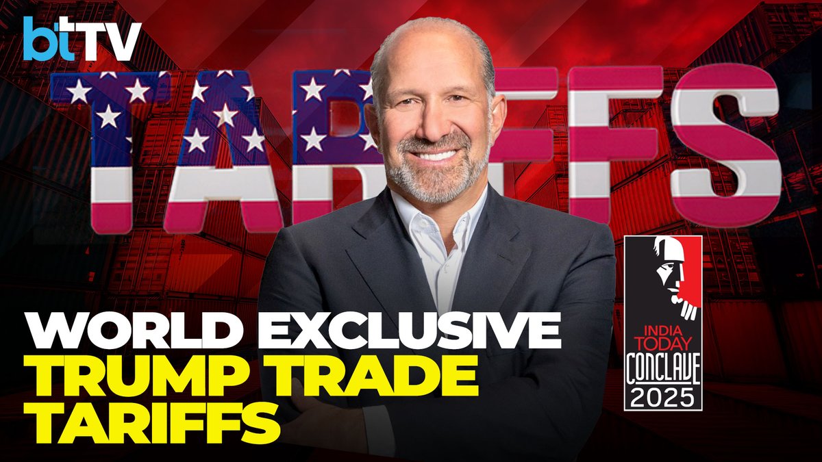 business_today's tweet photo. Howard Lutnick, U.S. Secretary of Commerce gives clarity on Trump Tariffs on India
Watch: https://t.co/mzH3z1CROe | #Conclave25 #IndiaTodayConclave #ITConclave #BusinessToday #HowardLutnick
@rahulkanwal
@IndiaToday
@howardlutnick https://t.co/t7JZQ4brSC