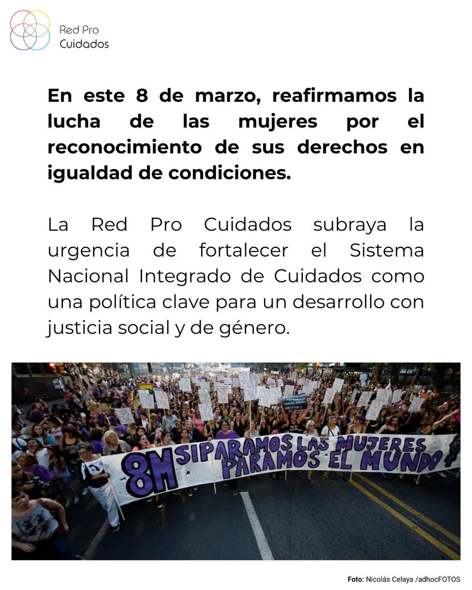 RedProCuidados's tweet photo. #8M
Subrayamos la urgencia de fortalecer el Sistema Nacional Integrado de Cuidados como una política clave para un desarrollo sostenible y equitativo. 

En este 8 de marzo, llamamos la atención respecto de la pobreza de tiempo que sufren las mujeres. https://t.co/LDaI8gnuDV