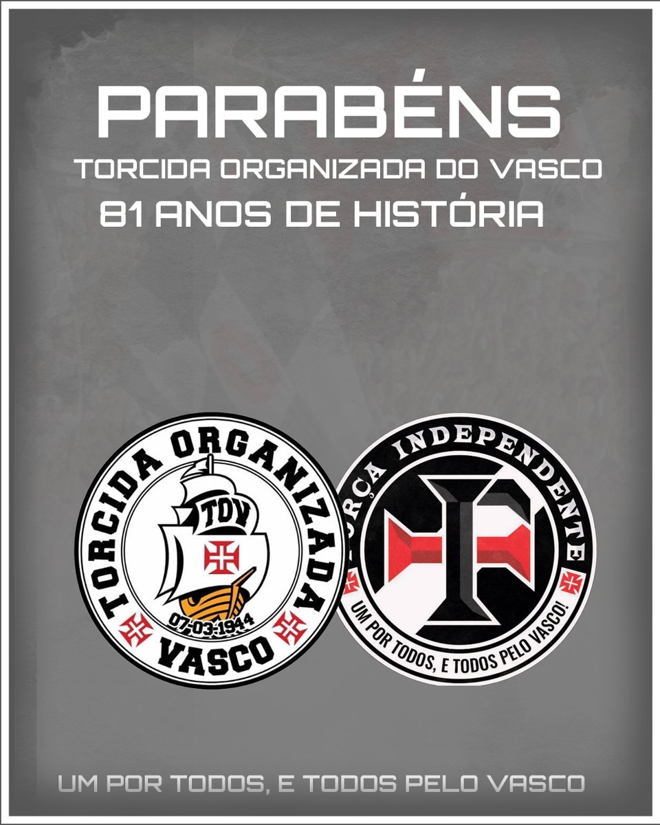 A Força Independente do Vasco parabeniza a Torcida Organizada do Vasco, pelos seus 81 anos de luta, história e honra pelo Vasco

Um por todos, e todos pelo Vasco💢
#VascoDaGama #forçaindependentedovasco
