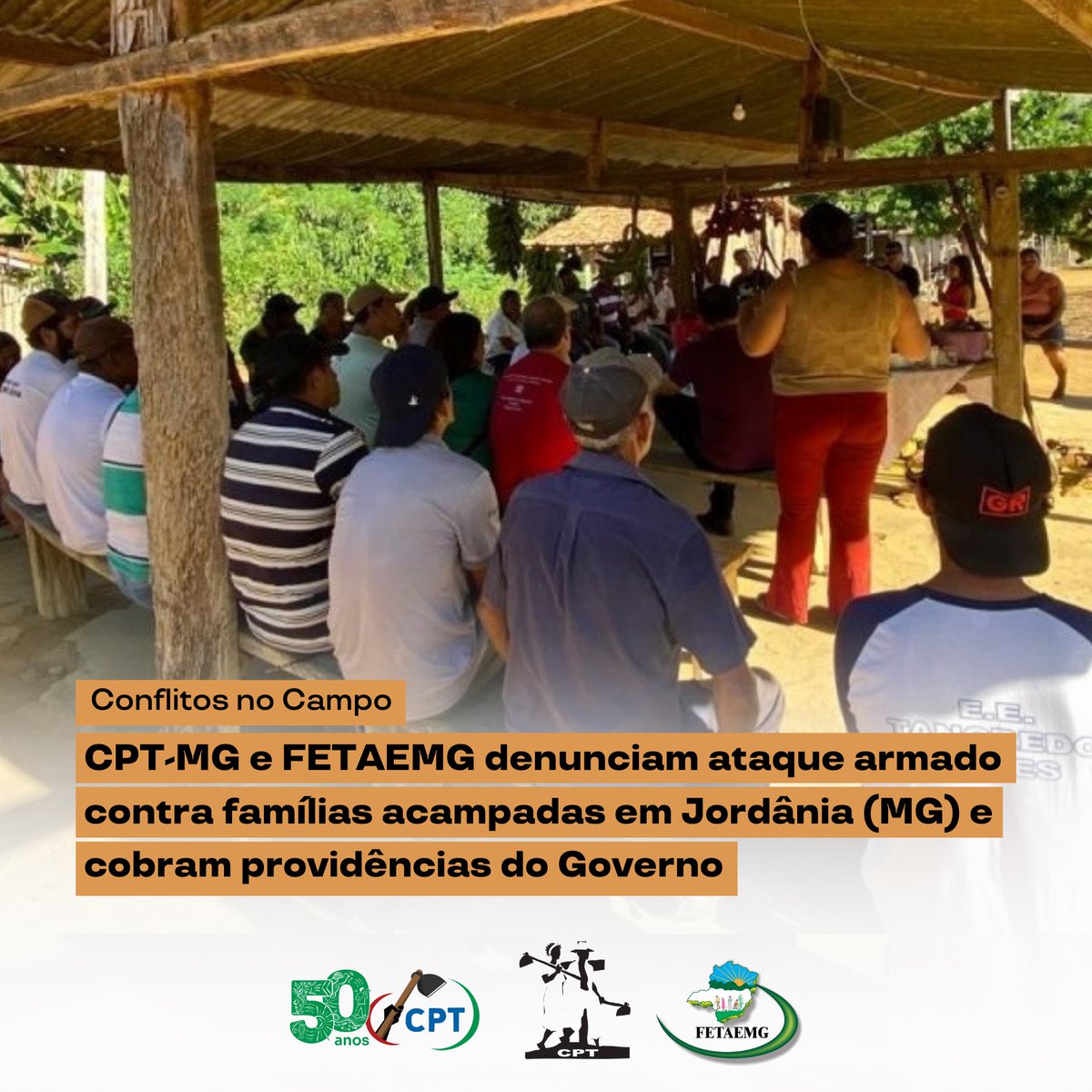 #ViolênciaNoCampo | 📷 No último mês, famílias camponesas do Acampamento Vida Nova, no Vale do Jequitinhonha  (MG) sofreram ataques armados coordenados por latifundiários locais.

📷 Saiba mais: mla.bs/5f6d64a3

#ConflitosNoCampo #CPTMG #Pistolagem
