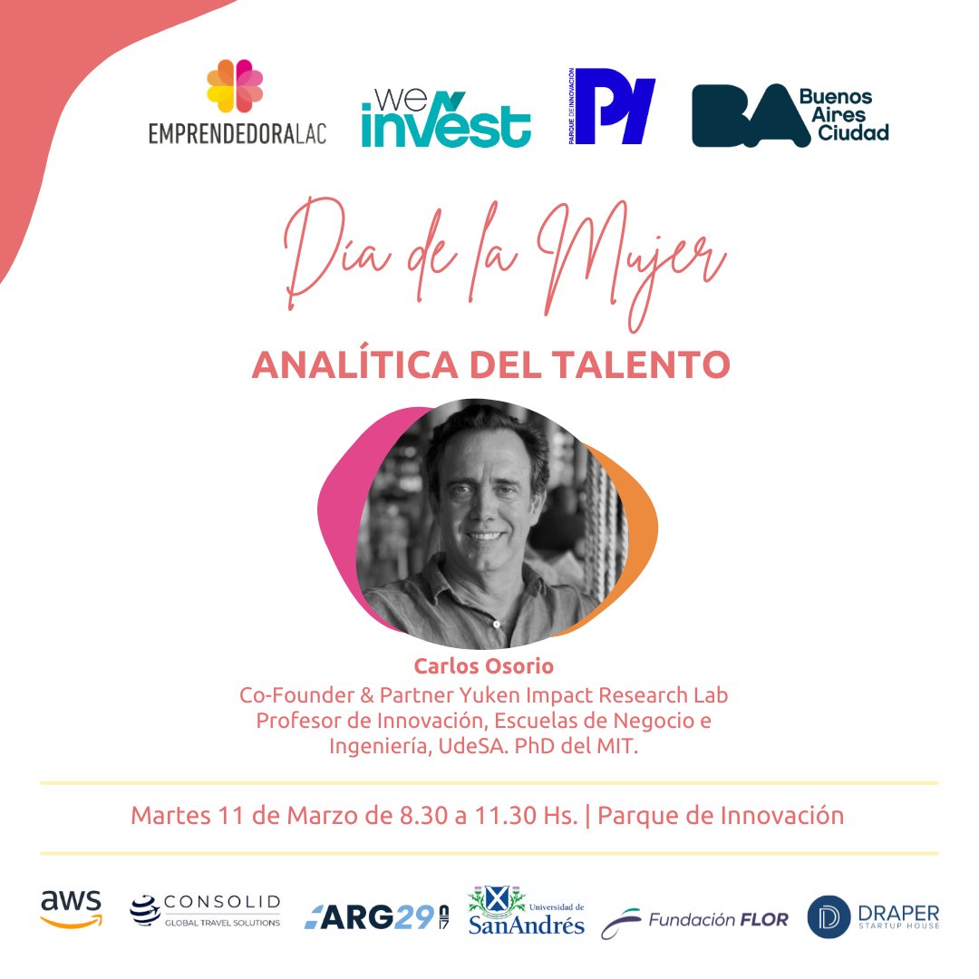 Suamate a este evento increíble que organizamos en el mes de la mujer.⛵✨

👉Inscripción: lu.ma/dlzsrlzi

Desayuno + Networking + Charla de Eugenia Bosco + Presentación de Carlos Osorio + Panel de Emprendedoras que están cambiando la industria.