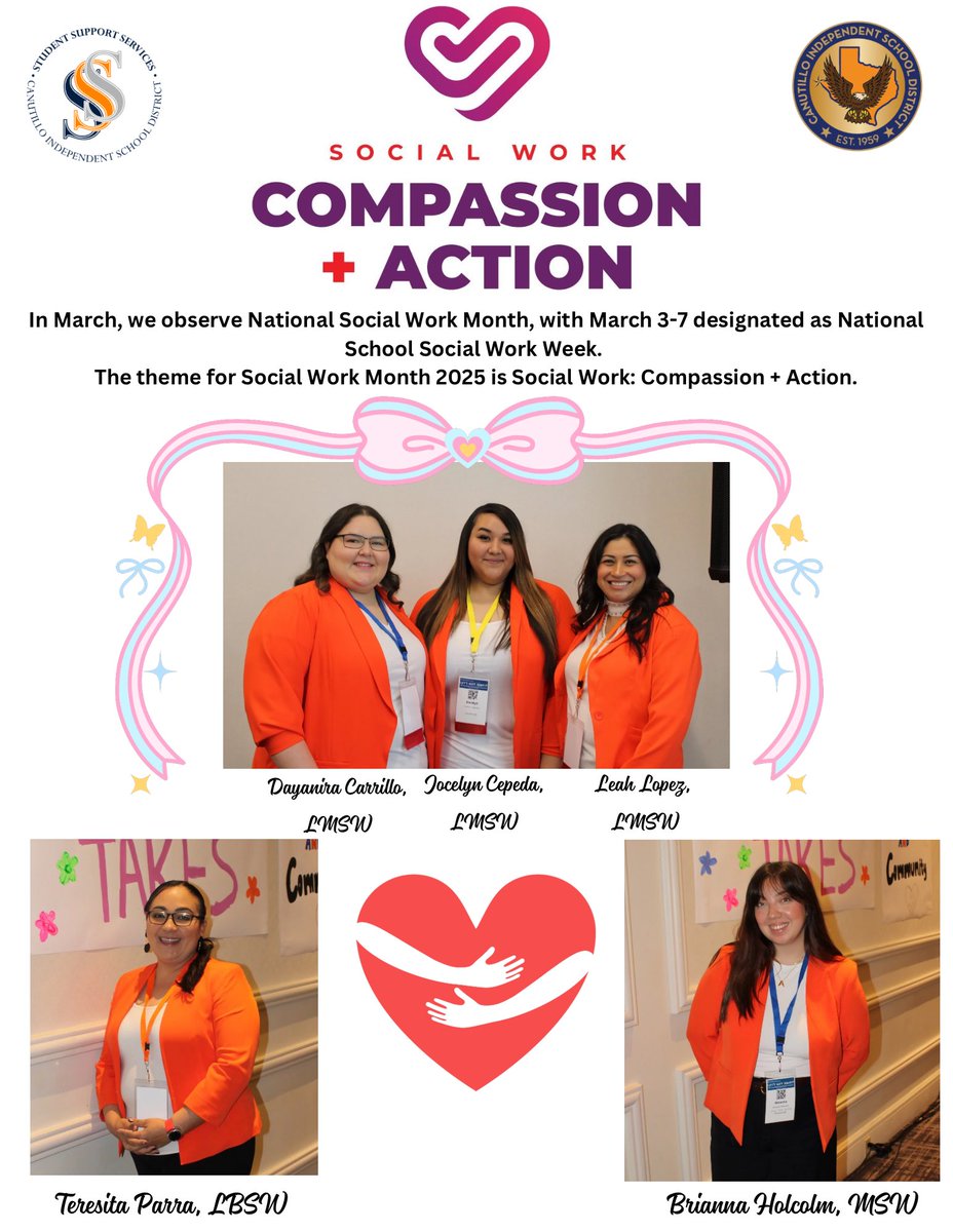 Happy School Social Work Week to our Canutillo ISD Social Workers! ❤️  

facebook.com/share/1FCpdZFM…