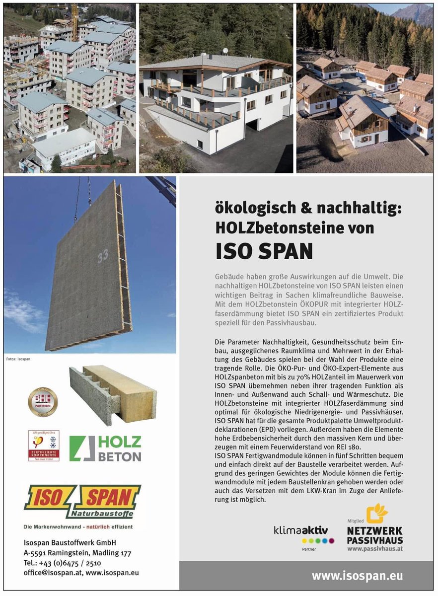 ökologisch &amp; nachhaltig:
HOLZbetonsteine von ISO SPAN isospan.eu