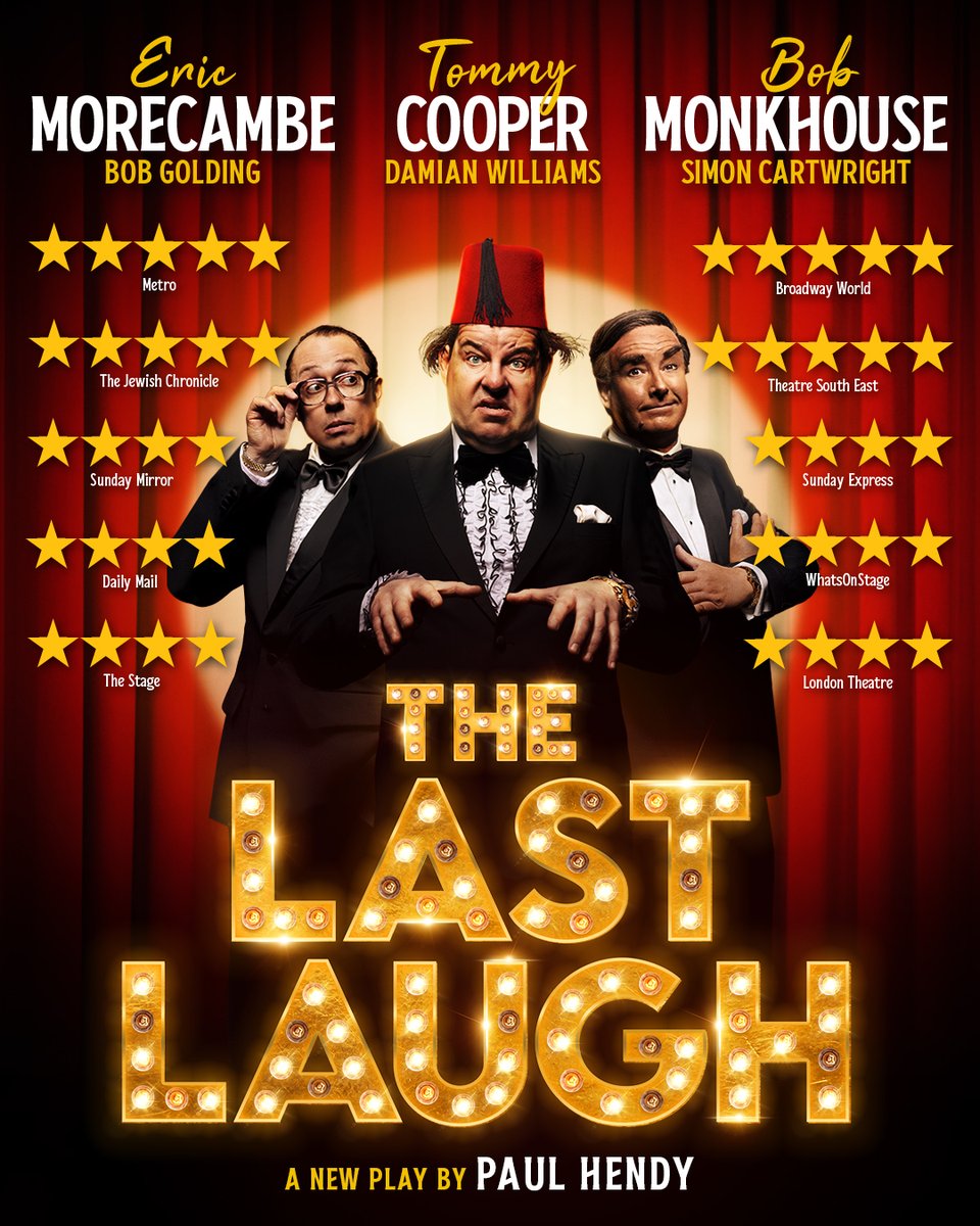 ⭐️⭐️⭐️⭐️⭐️ The stars are shining for 'The Last Laugh'
<a href="/djwilliamsact/">Damian Williams</a> <a href="/Bobsickle/">Bob Golding</a> <a href="/simplysimon321/">Simon Cartwright</a>