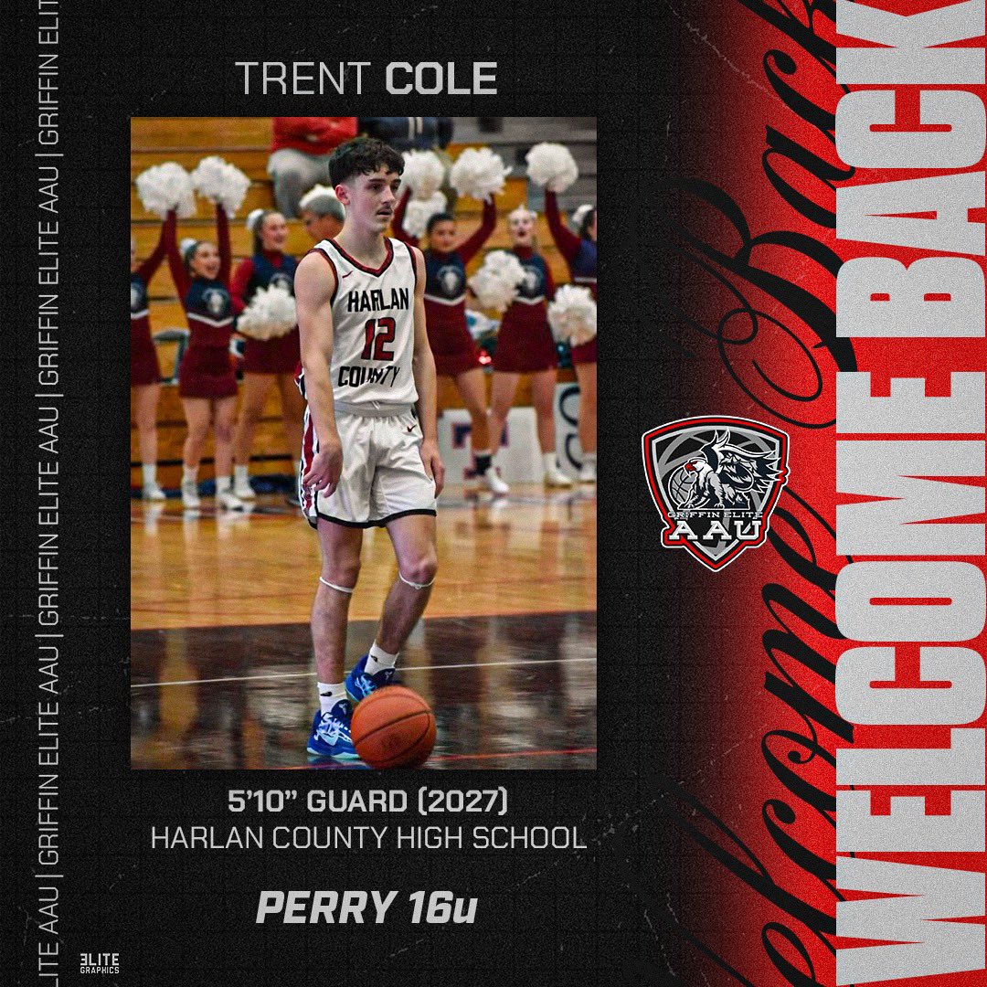 Griffin Elite / Perry (@griffinbperry) on Twitter photo Excited to have <a href="/trentcole_3/">Trent Cole</a> back for year 3! Trent is one of the top PG’s in the class of 2027 and has had an outstanding year since making the move to <a href="/HCBearsBB/">Harlan County Boys Basketball</a> 🔴⚪️⚫️#FAMILY <a href="/GriffinEliteAAU/">Griffin Elite AAU</a> Excited to have <a href="/trentcole_3/">Trent Cole</a> back for year 3! Trent is one of the top PG’s in the class of 2027 and has had an outstanding year since making the move to <a href="/HCBearsBB/">Harlan County Boys Basketball</a> 🔴⚪️⚫️#FAMILY <a href="/GriffinEliteAAU/">Griffin Elite AAU</a>