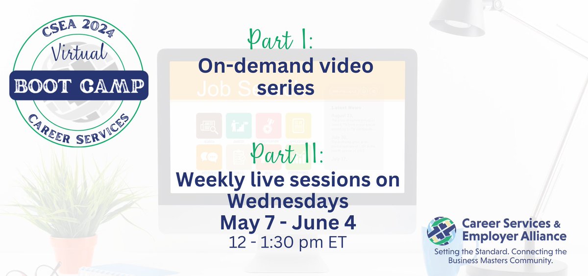 Are you relatively new to MBA/Masters career services?

We are pleased to offer our annual Career Services Boot Camp in a newly revamped convenient two-part series

ow.ly/IO8250VcSzR