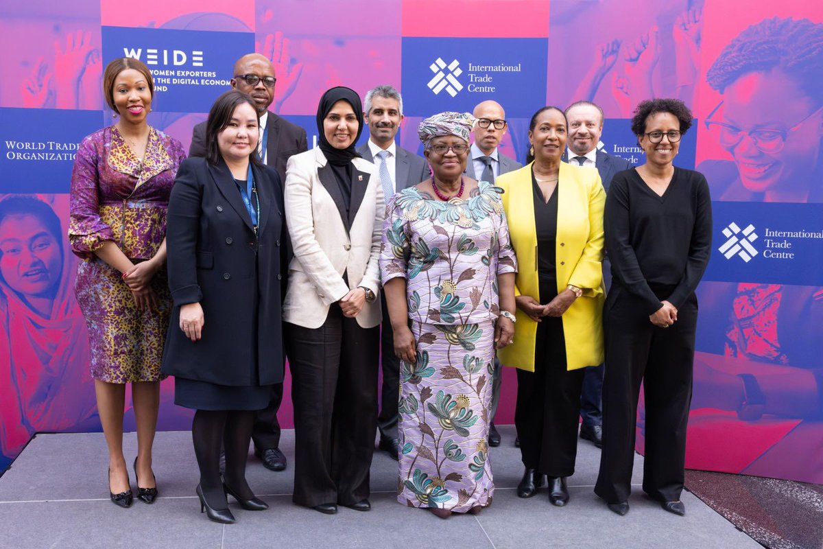 Celebrating International Women’s Day - all color coordinated in purple - with former German Chancellor Angela Merkel and a cross section of WTO Staff in our beautiful Atrium! 

We also launched implementation of the $50 million dollar Women Exporters in the Digital Economy