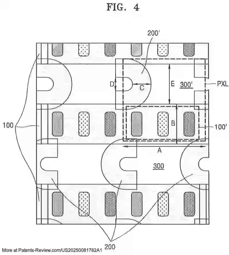 PatentPulse's tweet image. #Samsung's latest patent application #US20250081782A1 reveals a #FlexibleDisplay with innovative mesh structure. It features intersecting patterns creating cavity regions for enhanced flexibility. Exciting tech from #SamsungDisplay! #Innovation $SSNLF #TechPatent