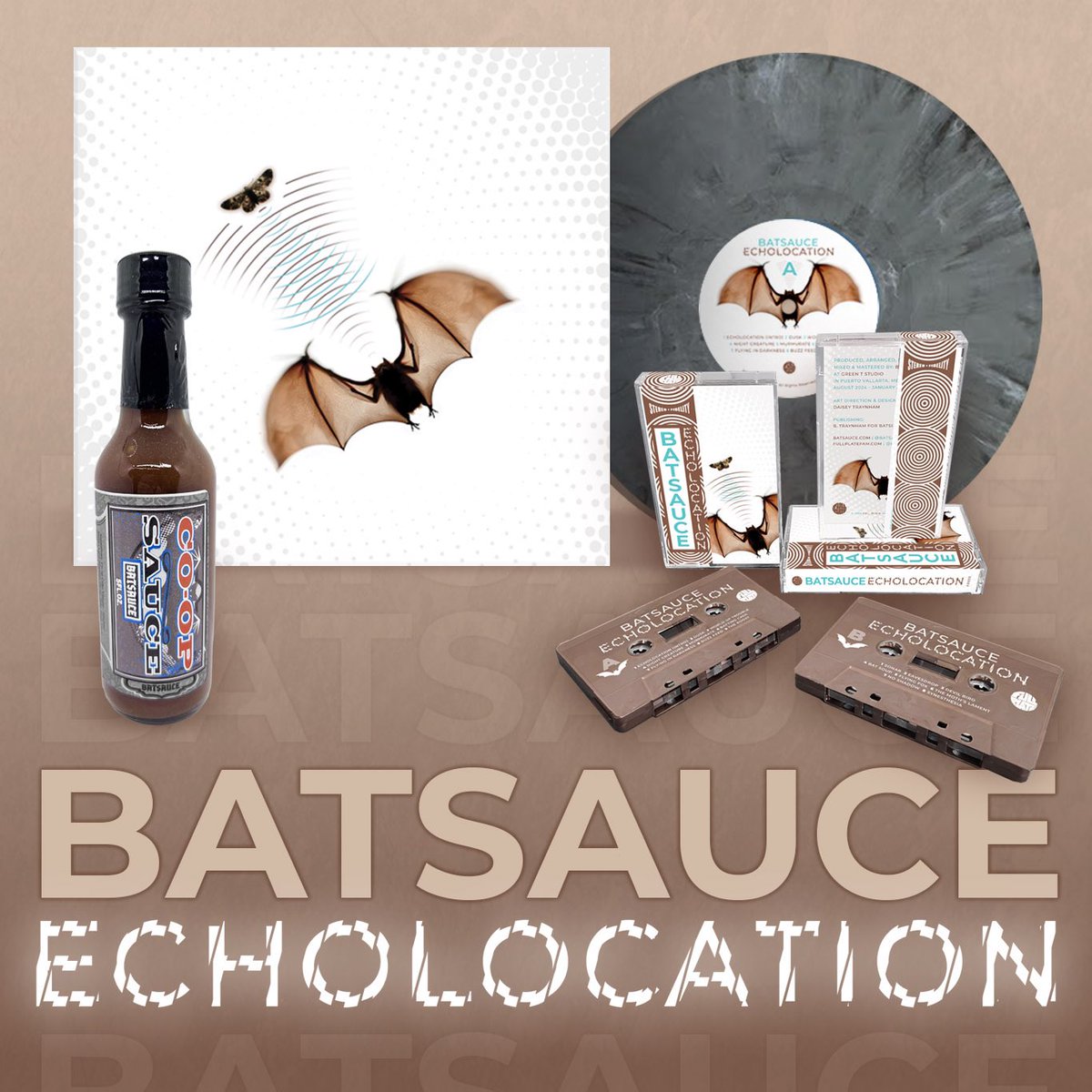 Proud to announce my new instrumental album Echolocation. Vinyl + Cassette + Hot Sauce. Pre-order yrs today on Bandcamp Friday batsauce.bandcamp.com/album/echoloca…