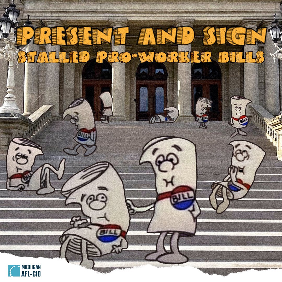 MIAFLCIO's tweet photo. Unfortunately, there's no Schoolhouse Rock episode for when legislators hold bills hostage.

But we do know it's their job to send bills to the governor. And it's the governor's job to sign them.

Help us pass pro-worker legislation: https://t.co/HLCYuDtE8X https://t.co/8xVFODUEMQ