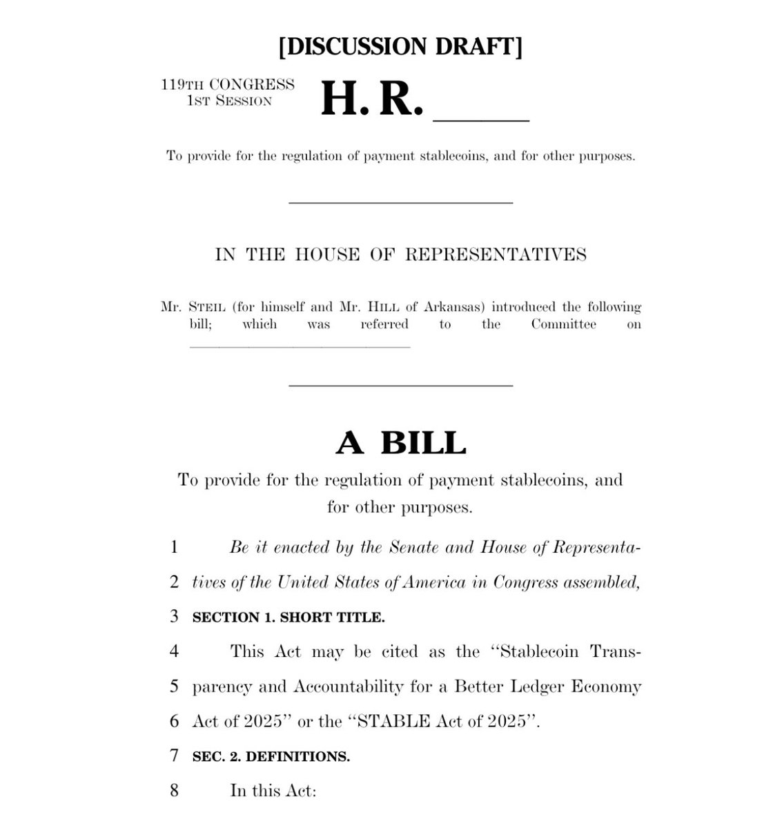 BankXRP's tweet image. The Updated Stablecoin Draft is in

Check it out and be sure to watch our stablecoin and CBDC hearing on March 11.

👉docs.house.gov/meetings/BA/BA…