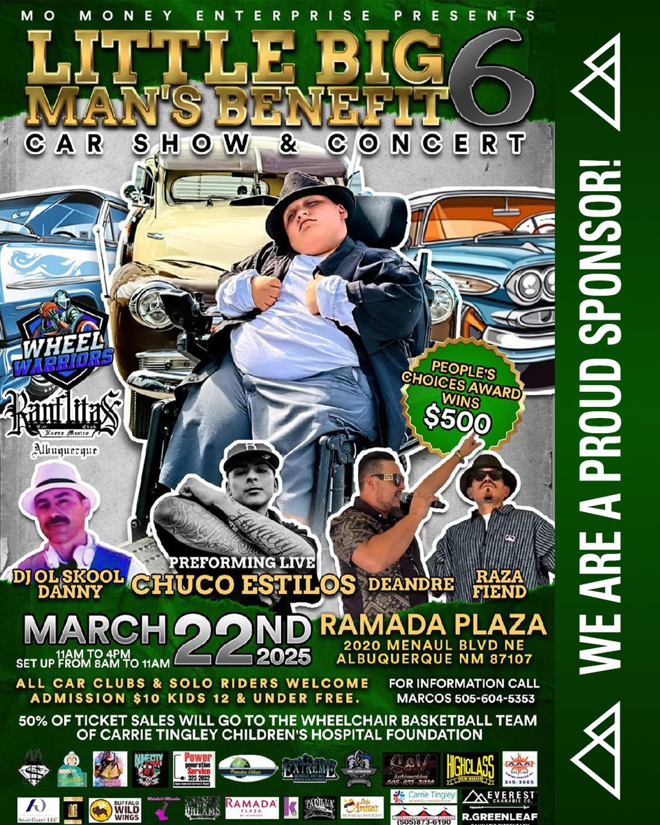 🚗🔥 Everest is heading to the Little Big Man Benefit Car Show &amp; Concert! 🎶 March 22, 2025—cool cars, live music, &amp; a great cause! 50% of ticket sales go to Tingley Children's Hospital Foundation Wheelchair Basketball Team!
#EverestNM #nmeverest #everestnm #CarShow