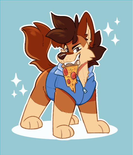 DingoWolfy's tweet photo. My pizza! 🍕🍕🍕

#furry #furryart #pizza https://t.co/CsXPLH9lM5