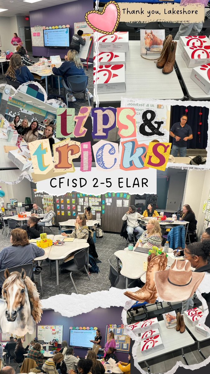 CFISD ELAR 2-5 (@cfisd_elar2_5) on Twitter photo Over 75 teachers/ISs came out to participate in our annual tips and tricks meeting. They discussed the topics of differentiation, AI/technology, STAAR review, & student-centered learning. Thank you <a href="/LakeshoreLM/">Lakeshore Learning</a> for the great raffle prizes and dinner! #lakeshorelearningmaterials Over 75 teachers/ISs came out to participate in our annual tips and tricks meeting. They discussed the topics of differentiation, AI/technology, STAAR review, & student-centered learning. Thank you <a href="/LakeshoreLM/">Lakeshore Learning</a> for the great raffle prizes and dinner! #lakeshorelearningmaterials