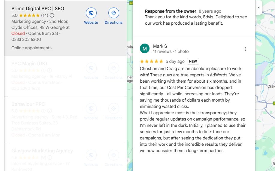 PrimeDigitalUK's tweet photo. Shoutout to Mark from a Toronto-based IT company for the latest ⭐⭐⭐⭐⭐ review!

Nothing beats seeing our clients win with high-performing Google Ads campaigns. When results speak for themselves, the feedback follows.

Want to see what we can do for your business? Let’s talk. https://t.co/NW73VQMBL4