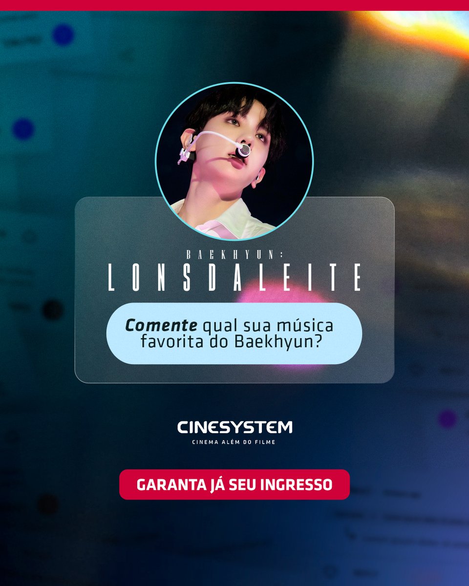 Convocando todas as EXO-Ls 📢

Preparados para sentir toda a emoção do show final da turnê #Lonsdaleite?​

Viva essa experiência única e imersiva. Garanta já seu ingresso para #BaekhyunLonsdaleite ✨​

Ingressos no link da bio. ​

#CinemaAlémDoFilme #HojeNaCinesystem