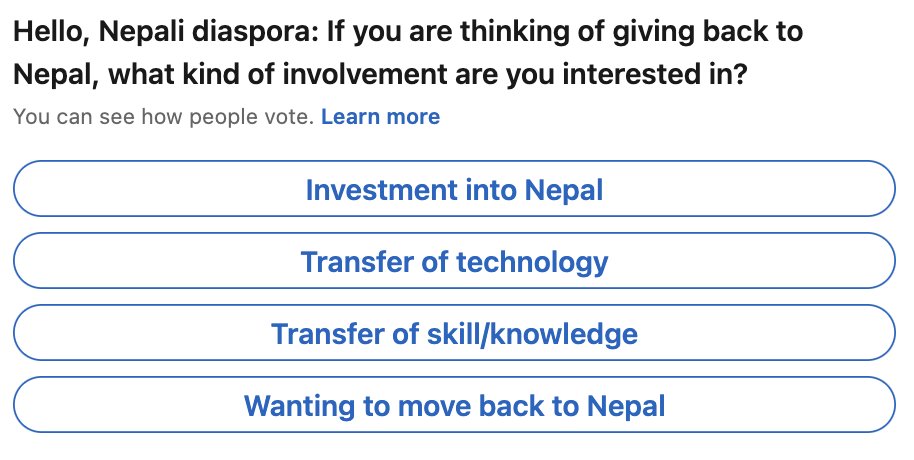 Nepali diaspora for #Nepal 
- Drop your votes here: 
linkedin.com/posts/prabhat-…