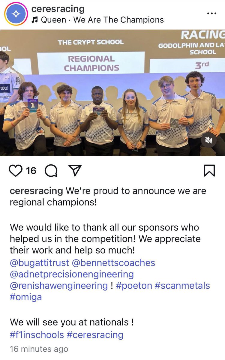 The Bugatti Trust Museum and Study Centre (@bugattitrust) on Twitter photo Huge congratulations to Bugatti Trust sponsorship recipients Ceres Racing, the Gloucestershire based secondary school team participating in STEM Racing HQ <a href="/STEMRacingHQ/">STEM Racing HQ</a> the international competition known until recently as F1 in Schools. They have just won the regionals and are Huge congratulations to Bugatti Trust sponsorship recipients Ceres Racing, the Gloucestershire based secondary school team participating in STEM Racing HQ <a href="/STEMRacingHQ/">STEM Racing HQ</a> the international competition known until recently as F1 in Schools. They have just won the regionals and are
