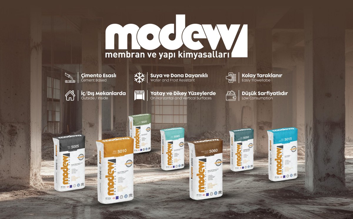 ModewYap's tweet photo. Modew Yapı Kimyasalları ile Güçlü ve Dayanıklı Yapılar!
✅ Çimento Esaslı
✅ Suya ve Dona Dayanıklı
✅ İç / Dış Mekan Uygunluğu
✅ Yatay ve Dikey Yüzeylerde Kullanım
✅ Kolay Uygulanır, Düşük Sarfiyatlı
Dayanıklılığı ve kaliteyi Modew ile keşfedin!
#Modew #YapıKimyasalları #GüçlüZeminler #ModewBirYapıStandardı