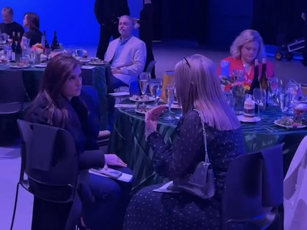 LeslieforWA's tweet photo. Brian and I braved the I-5 bridge traffic to make it to the Let Kids Learn Gala in Hillsboro last night, where I got to chat with @RCamposDuffy about family, her husband, Sec of Transportation @SeanDuffyWI, and the ongoing saga of the I-5 bridge replacement, light rail, and how transportation issues impact my neighbors in Southwest WA.