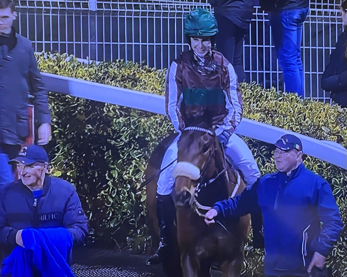 TheIrishField's tweet image. Great scenes at Dundalk Stadium this evening where Paddy Smullen rode his first winner, and it was trained by ... D.K. Weld.