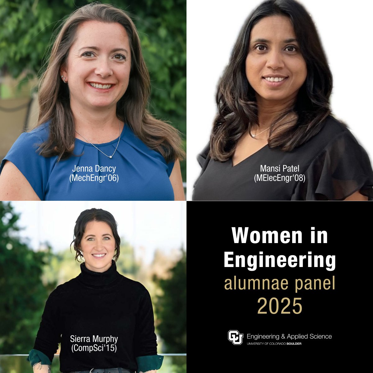 CUEngineering's tweet image. Don&apos;t miss the fourth annual Women in Engineering Alumnae Panel &amp;amp; Networking Event, hosted by #CUEngineering, in partnership with @CUBoulder&apos;s @SWEtalk! 
Details: March 15, 2025, 6-8 PM, Rustandy Building, CU Boulder campus. 
RSVP: cvent.me/V5k5ze?RefId=S…

#WomensHistoryMonth