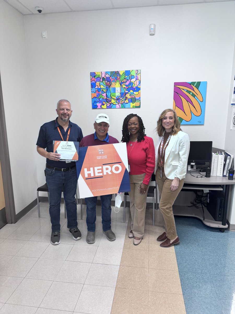 It was an honor to celebrate Ventura Elementary’s Mr. Jose today as an OCPS Hero! Dedication and a welcoming spirit earned him this award as he always makes the school nice for the students, staff, and visitors! <a href="/RobBixler_OCPS/">Rob Bixler</a> <a href="/OCPSnews/">ocpsnews</a>