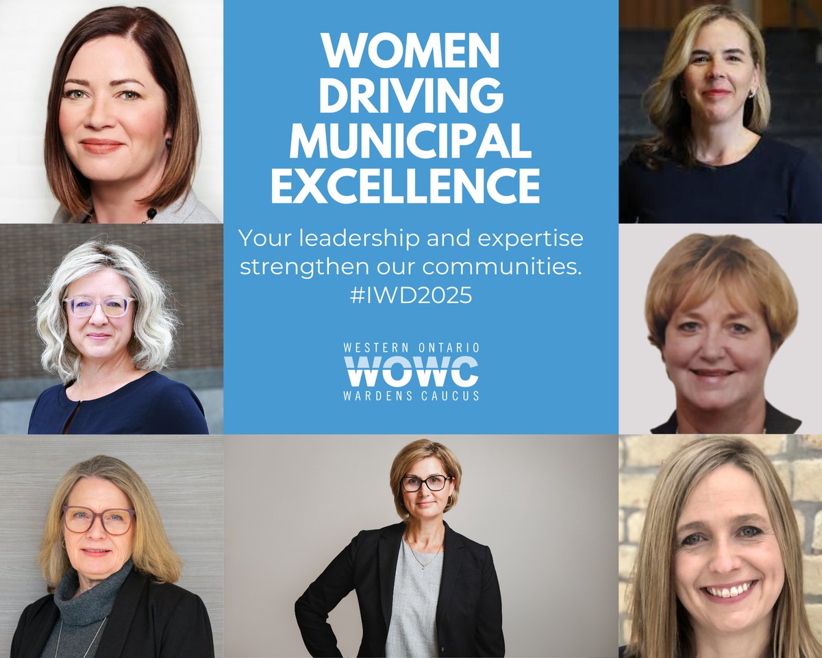 Strong municipalities are built by dedicated professionals. Recognizing the women CAOs of Western Ontario: Kim Wingrove (Grey), Alison Newton (Brant), Lori Wolfe (Perth), Sandra Zwiers (Essex), Meighan Wark (Huron), Sonya Pritchard (Dufferin) &amp; Christine MacDonald (Bruce)#IWD2025