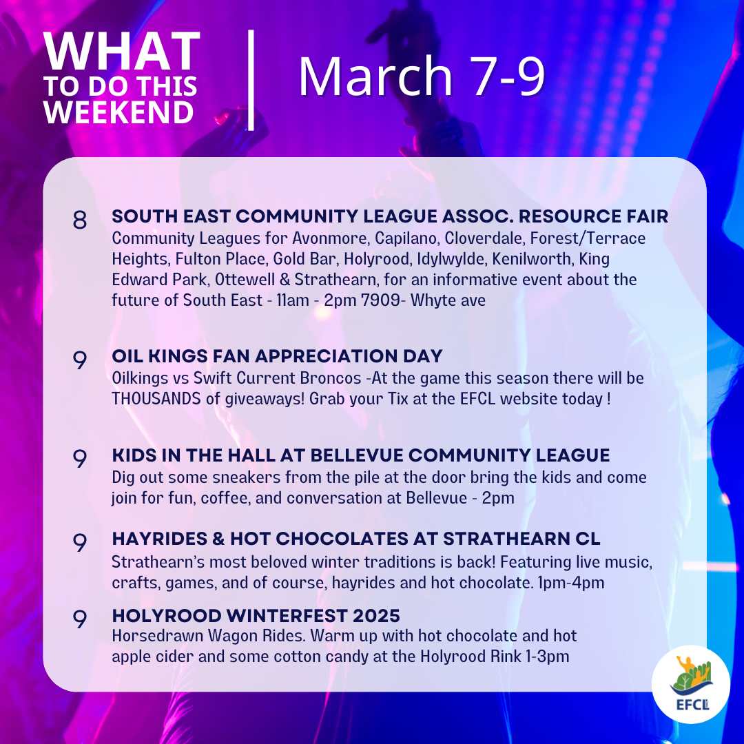From Hockey to Hayrides and Movie Nights to Neon Dance Parties... We have a wide variety of things to do at the Community Leagues this weekend !!! What events are you thinking of going to ? 

#WTDTW