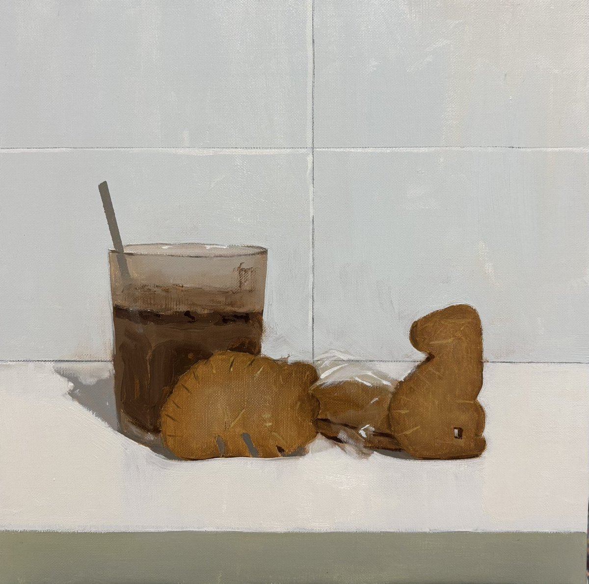 pepebaenanieto's tweet photo. Cola Cao con dinosaurios , oleo sobre lino https://t.co/HvkX3m1WBC