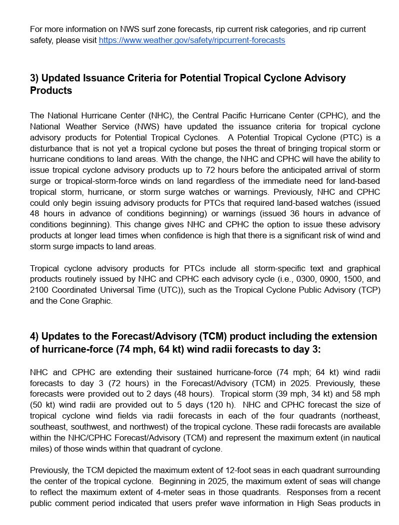 NWSNHC's tweet image. As we do around this time each year, we've just released an update on the new products and services that will be available from NHC for the 2025 hurricane season.
You can find the full listing here: nhc.noaa.gov/pdf/NHC_New_Pr…
