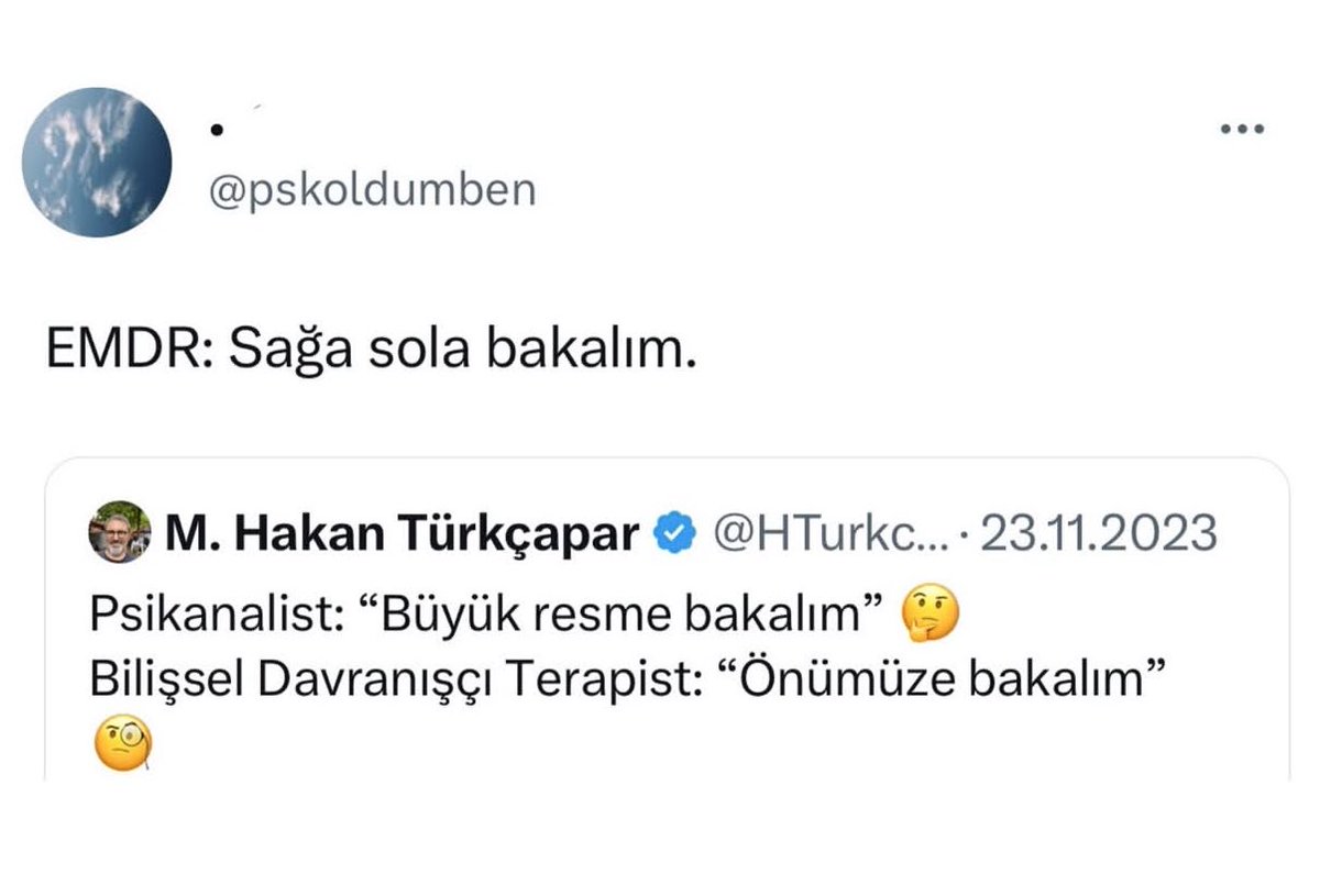 Fizyoterapist: Karşıya bakalım.