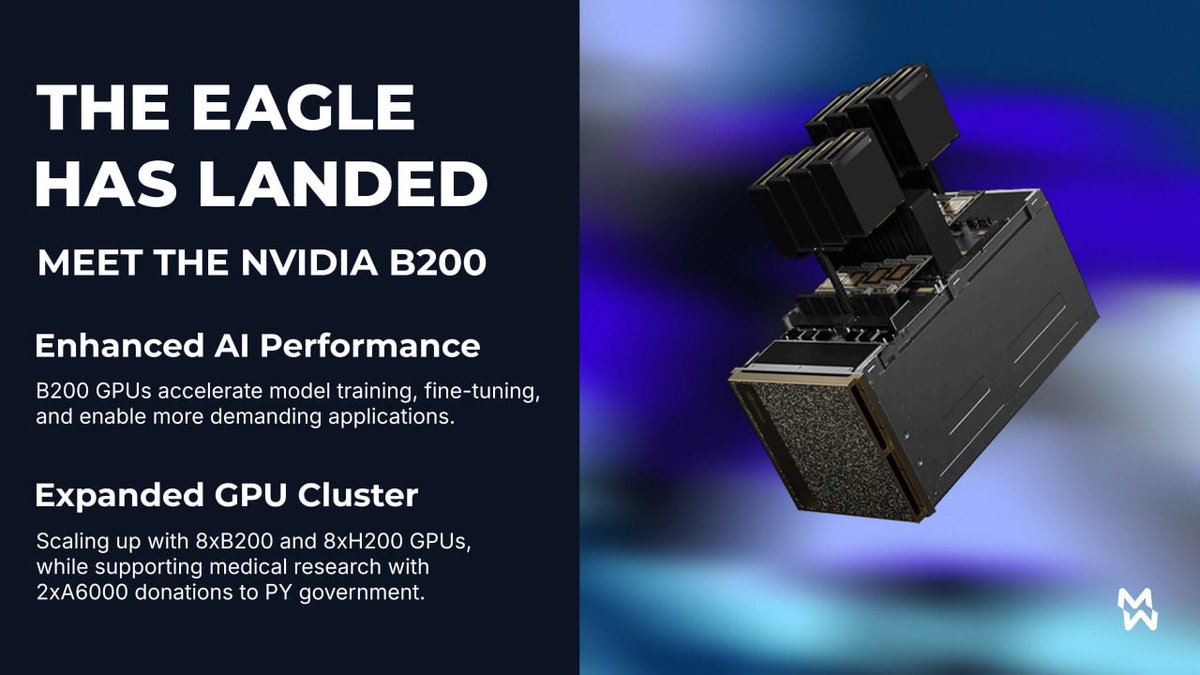 🔥MAKE AI GREAT AGAIN! 🔥

Folks, listen. Morphware is bringing in the biggest, most powerful GPUs you’ve ever seen. Nobody runs AI like us. Massive power. The best GPUs.

WE HAVE B200 GPU'S ON THEIR WAY TO PARAGUAY! 🚨 🚨 🚨

And guess what? The AI industry is going to LOVE it.