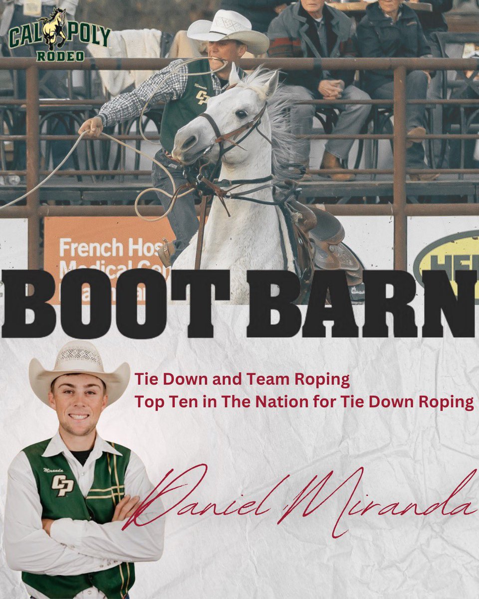 AthleteLabTeam's tweet image. The @AthleteLabTeam course introduces an amazing #NIL partnership between standout #Rodeo athletes and @bootbarn . The @CalPoly class features #DanielMiranda #QMcWhorter & #HalieghGrant from the @calpolyrodeo team.
#rodeo #cowboy #sports #education #polyroyal @CPMustangs