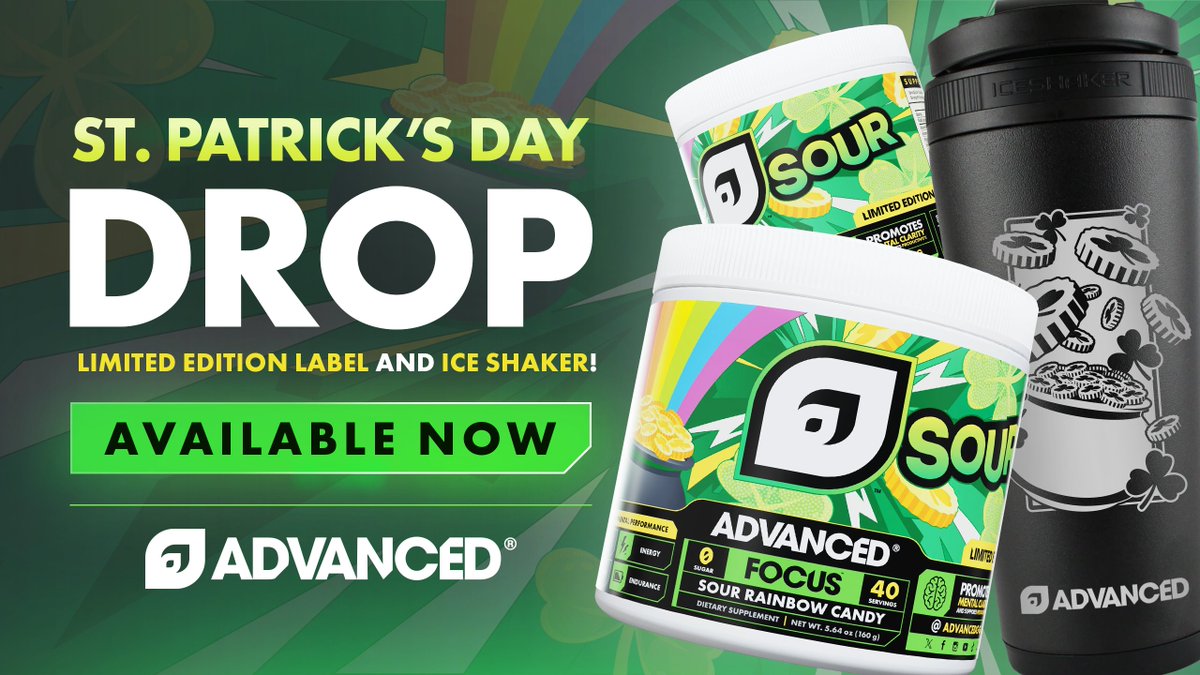 ADVANCEDgg's tweet photo. 🍀It's your lucky day!🍀 

Celebrate Saint Patrick's Day with our limited edition jar and Ice Shaker!

Each shaker has a 1/100 chance to be gold 😳 💛 

Get it before it's gone
👉 https://t.co/VE1dCnpZ6U https://t.co/tSglijBuMT