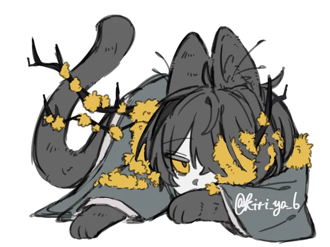 息抜きで描いてた梅スキルの罪悪属性だけ見るとなんかもう完全にネコチャンだよねっていう…… 