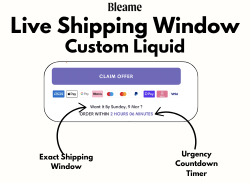 Another Custom Liquid for you boys. This is one used by Bleame

- Adjustable to your shipping window
- Customisable Countdown End

No need to Comment, RT or Like - Just DM me and ill send a pastebin link 🫡