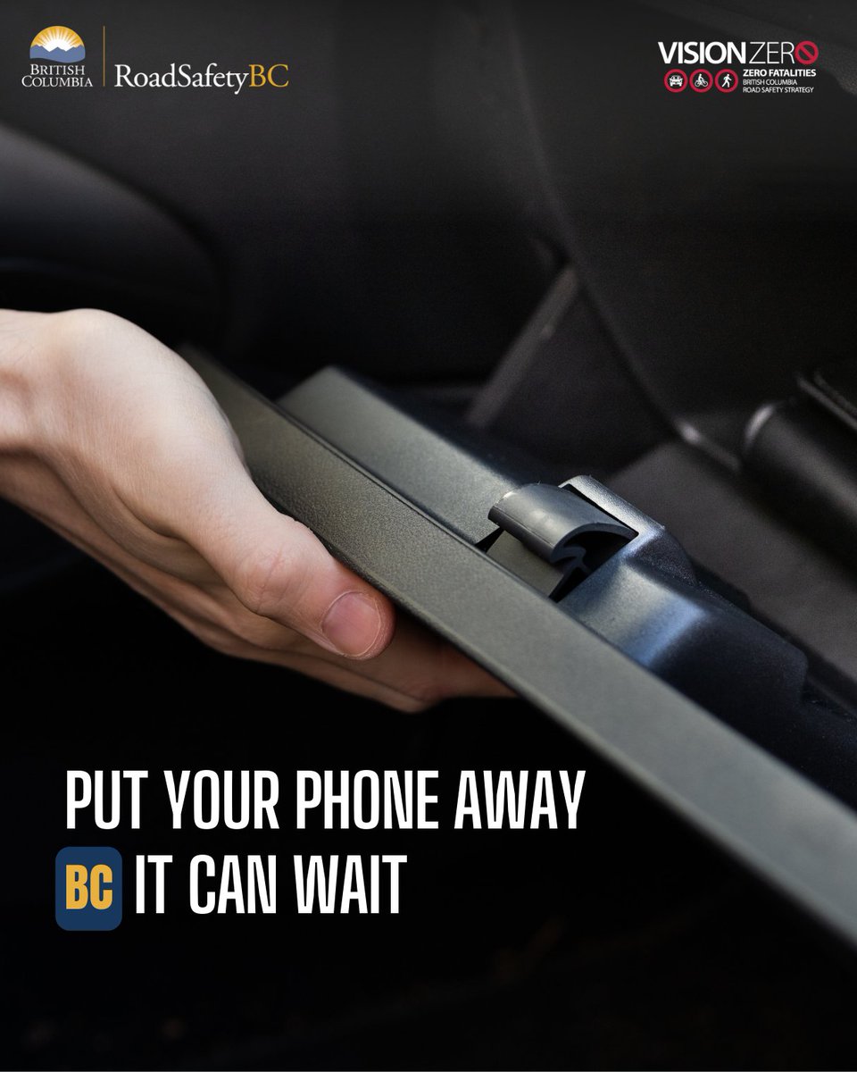 RoadSafetyBC's tweet photo. Glancing at your phone for just 5 seconds at 90 km/h? That’s like driving blind for the length of a football field. No message is worth your life. No notification is worth a crash. Put the phone away. Focus on the road.
#ItCanWaitBC https://t.co/UOahoSrf7m