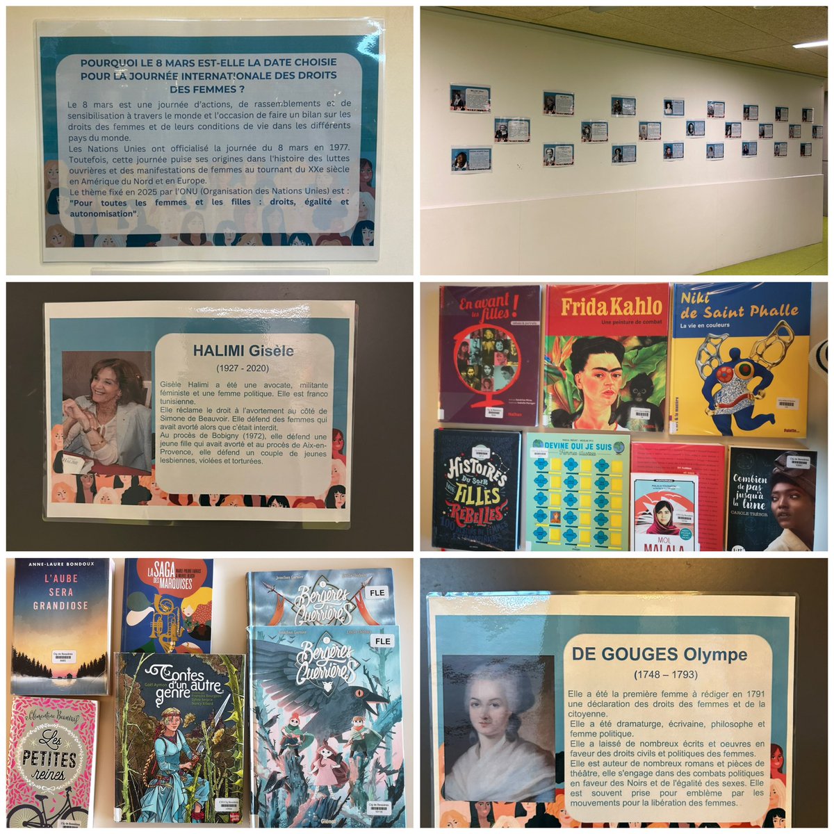 Des portraits de femmes pionnières faits par les élèves pour le 8 mars. Des ouvrages sur l’égalité filles-garçons au C.D.I du 5 au 11 mars! Continuer de sensibiliser les élèves: bravo aux enseignants! <a href="/leclercarno/">Arnaud Leclerc</a> <a href="/FAURIEHERBERT/">A.FAURIE-HERBERT</a> <a href="/EskenaziSand/">Eskenazi Sandrine</a> <a href="/DSDEN31/">DSDEN 31</a> <a href="/CPE_Toulouse/">CPE_Toulouse</a> <a href="/PoleCivique/">Pôle Civique Toulouse</a>