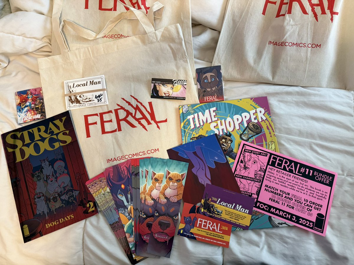 ramivic's tweet image. Mission Accomplished @TonyFleecs @GCComics and @Challengers have received their ComicsPro Fleecs swag bag! Thank you to Graham Crackers Loop (Anthony), GC Lakeview (Jake - not pictured) and yes, Patrick at Challengers Comics!#imagecomics #comicspro #feral #timeshopper #straydogs