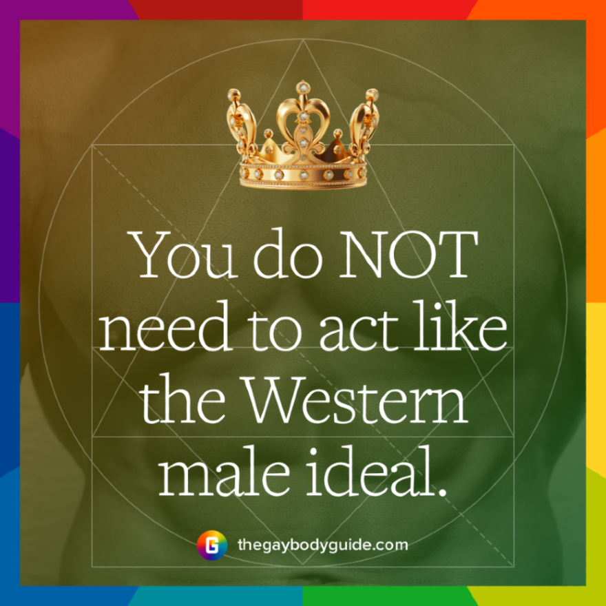 One size does not fit all. You don't need to act like the Western male ideal. Share this! 🏳️‍🌈 thegaybodyguide.com
#malebodypositivity #gay #queer #gaybodypositivity #lgbtqia #gbtq