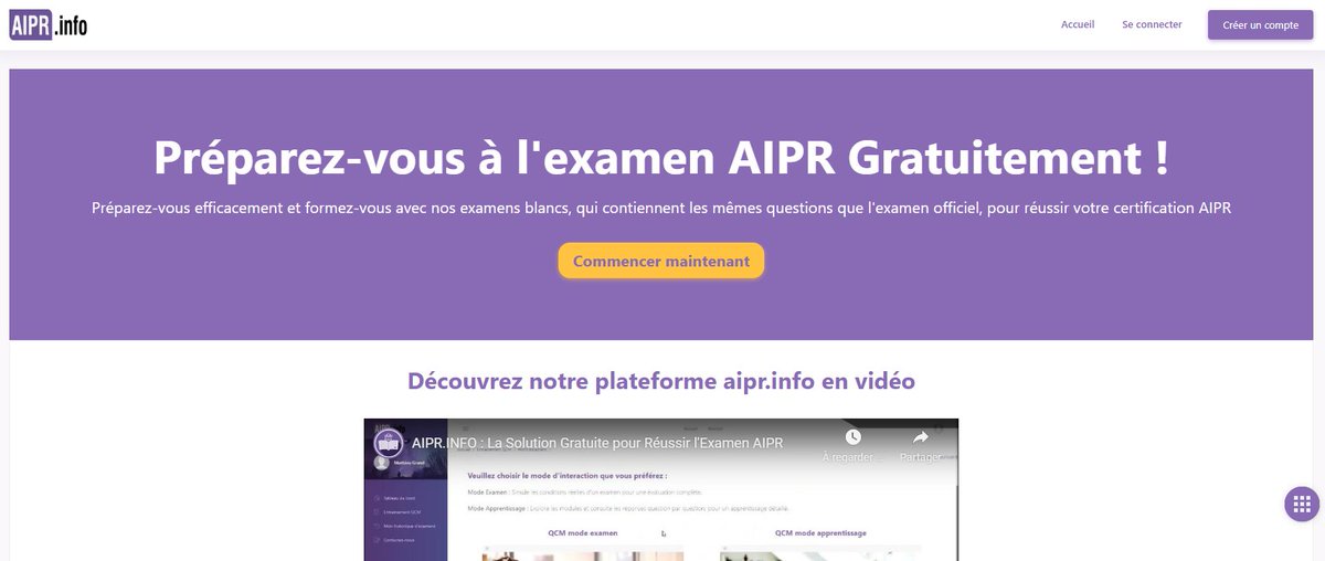 qhselib's tweet photo. 📢 Vous souhaitez réviser votre AIPR et accéder à des QCM complets et gratuits sur les 3 profils ? Nous avons mis en place un site https://t.co/adkNh2JpRg pour aider les apprenants et professionnels à améliorer leurs performances et réussir leur examen en toute sérénité.
#AIPR https://t.co/6wHnLFoepv