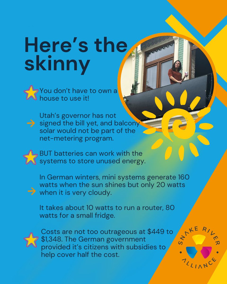 SnkRvrAlliance's tweet image. People are powering the #energy transition and joining the #EnergyRevolution! 

While #SolarBalcony panel technology is improving and it's not available in our area, this is an empowering step in the right direction.

euronews.com/green/2024/07/…

and 

pv-magazine-usa.com/2025/03/05/bal…