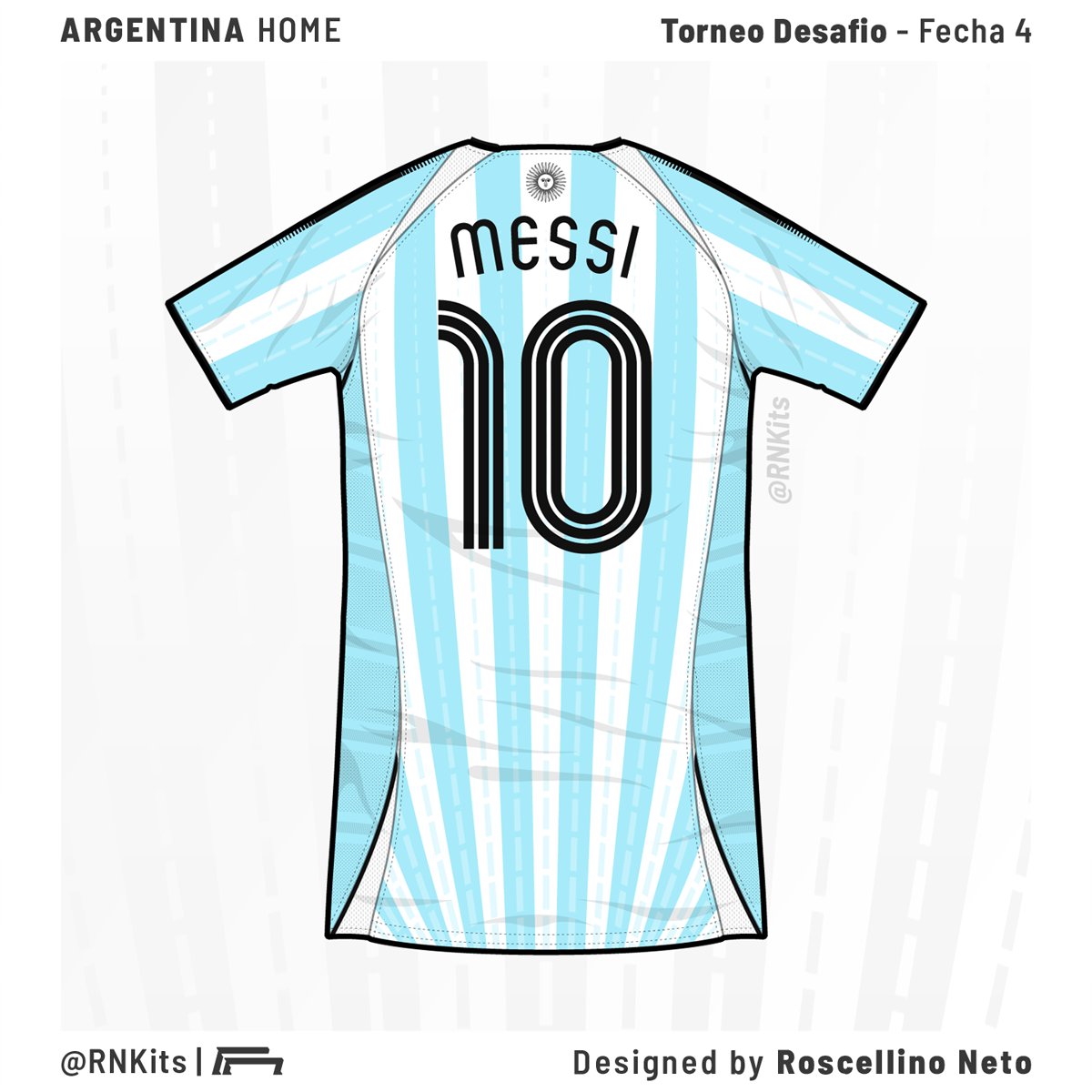rnkits's tweet photo. @acmilanbr @ACMilan_Brasil @MilanTMN @acmilan Argentina Home 🇦🇷

Para a seleção argentina, outra variação dos frizos, inseridos nos paineis laterais.

As faixas fazem referência ao nascer do sol, referenciando também o Sol de Maio, símbolo nacional. https://t.co/WdCcr5x4b2