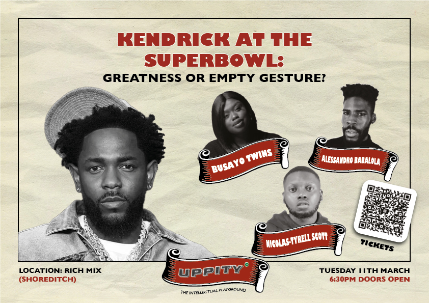 Kendrick Lamar, the most successful conscious rapper ever, headlined the Super Bowl in a time of rising white supremacy. And his ire was aimed squarely at Drake. Its time for some serious analysis. 

Join us: eventbrite.com/e/uppity-the-i…