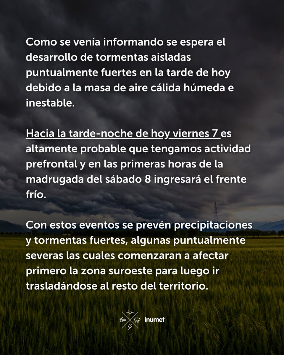Instituto Uruguayo de Meteorología tweet media