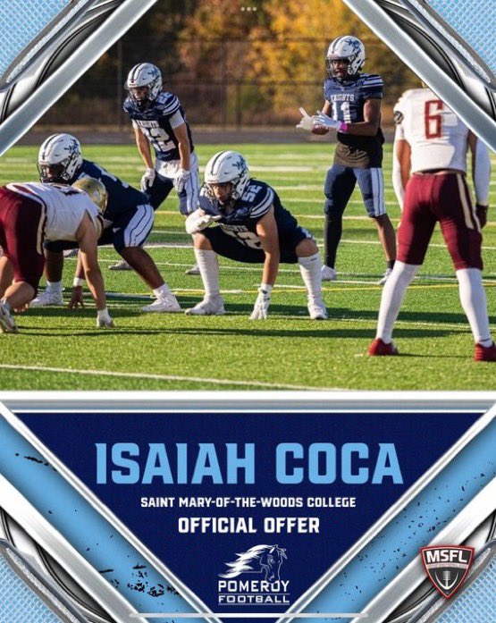 Isaiah Coca (@isaiah_coca379) on Twitter photo #AGTG I’m thankful after a call with @CoachRegionOLB to receive my first verbal offer to play at Saint Marry Of The Woods College.
<a href="/LeeMCarter3/">Lee M Carter</a> <a href="/ChampeKnightsFB/">Champe Football</a> <a href="/LoCoSports/">LoCoSports</a> #AGTG I’m thankful after a call with @CoachRegionOLB to receive my first verbal offer to play at Saint Marry Of The Woods College.
<a href="/LeeMCarter3/">Lee M Carter</a> <a href="/ChampeKnightsFB/">Champe Football</a> <a href="/LoCoSports/">LoCoSports</a>