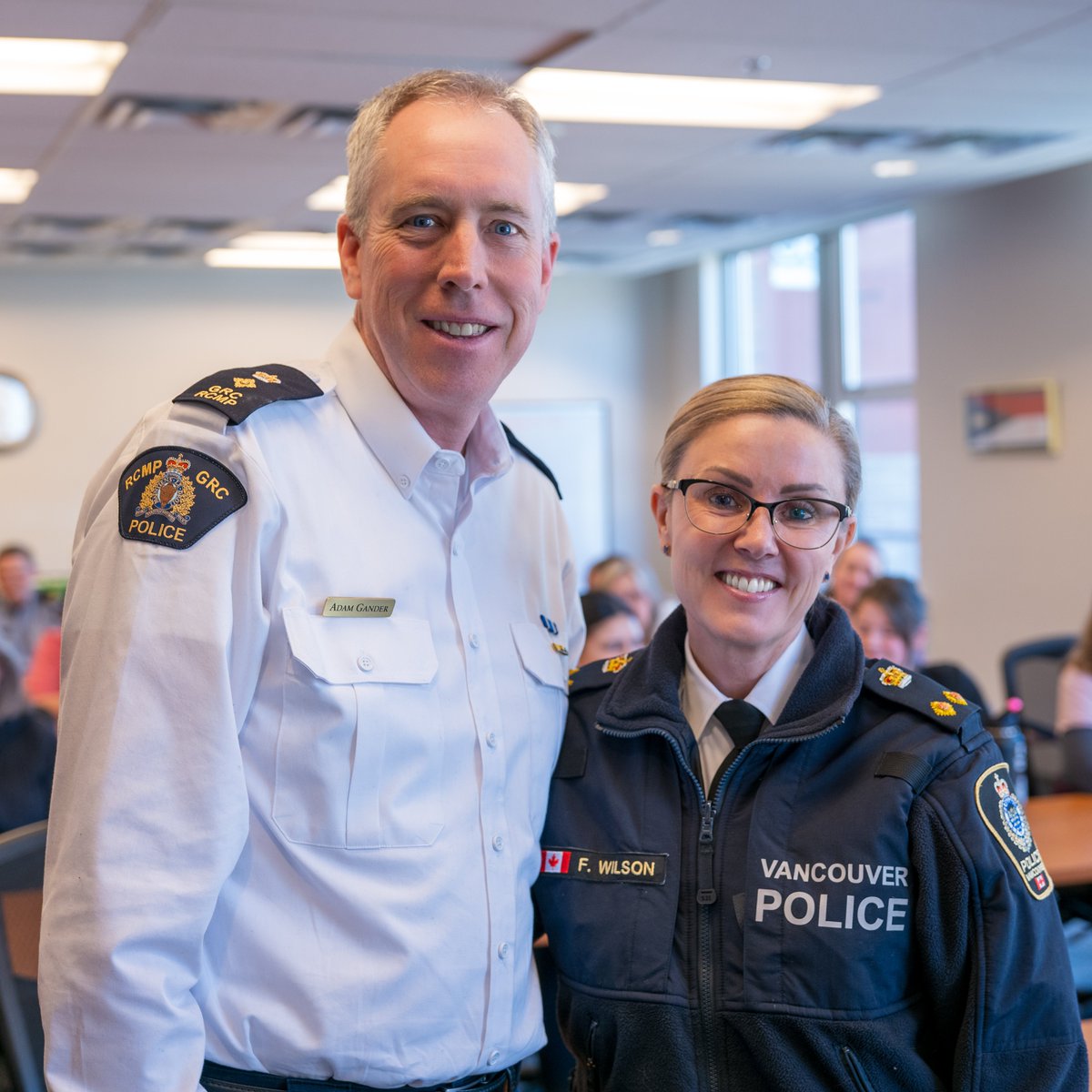 RidgeRCMP's tweet photo. Thank you to @VancouverPD Deputy Chief Constable Fiona Wilson and @Surrey_Schools Director of Instruction Dr. Kristi Blakeway for their time and inspiration helping us celebrate #InternationalWomensDay. Both speakers provided tremendous insight for our officers and staff.👮‍♀️♀️ https://t.co/n2Hbr09hja