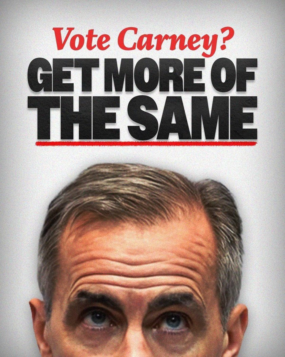 PierrePoilievre's tweet image. A vote for Carney is a vote for a 4th Liberal government.

Same Liberal team, same Liberal agenda, same Liberal incompetence.

Carney is Just Like Justin: justlikejustin.ca/mark-carney